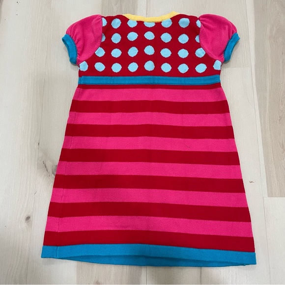 EUC Hanna Andersson Sweater Dress Short Sleeve Size 3 (90). Pink,Blue,Red,Yellow - Picture 6 of 9